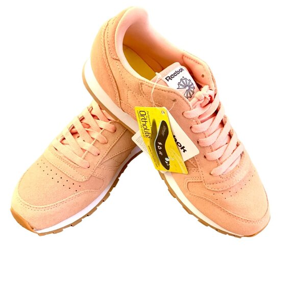 Reebok Classic Sneakers US Salmon Pink Suede Leather Ortholite